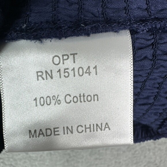 O.P.T. tops womens smocked crop tank top navy blue size large spaghetti straps - Picture 7 of 12